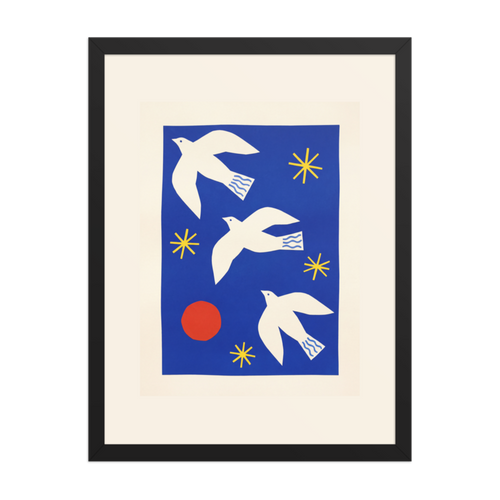 Three White Doves Framed Art Print
