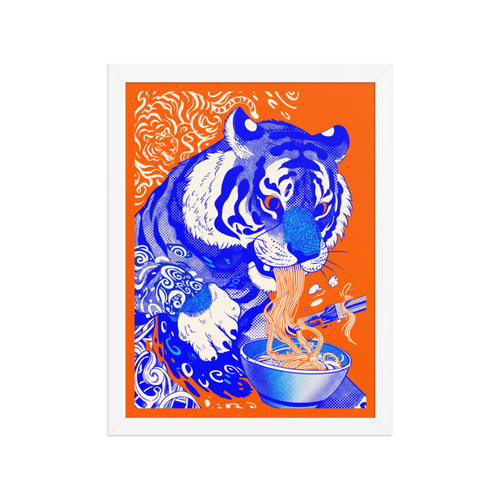 Tiger Ramen Framed Art Print