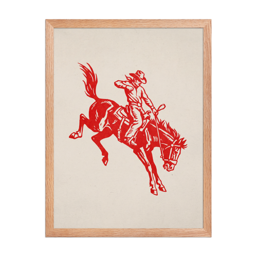 Bucking Bronco Framed Art Print