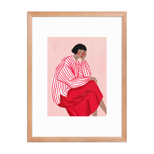 Red Stripes Framed Art Print