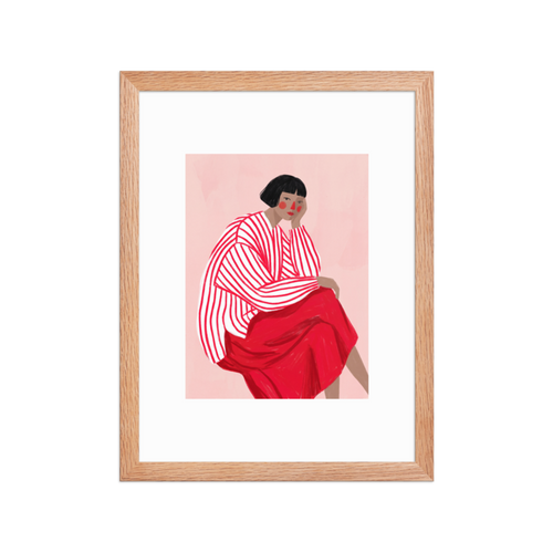Red Stripes Framed Art Print
