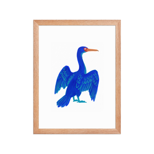Blue Cormorant Framed Art Print